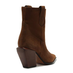 Memphis Suede Bootie in Pecan Brown
