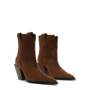 Memphis Suede Bootie in Pecan Brown