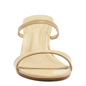 Jessica Mid Mule Patent Sandal in Natural Nibs