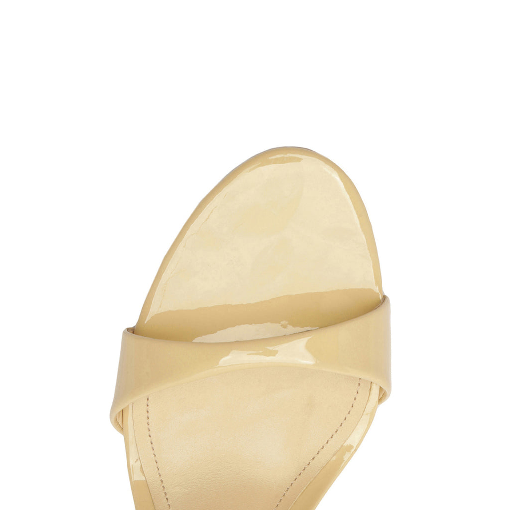 Jessica Mid Mule Patent Sandal in Natural Nibs