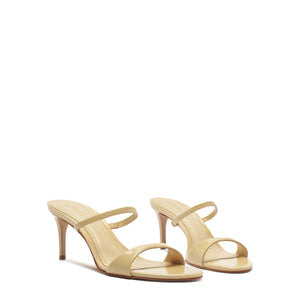 Jessica Mid Mule Patent Sandal in Natural Nibs