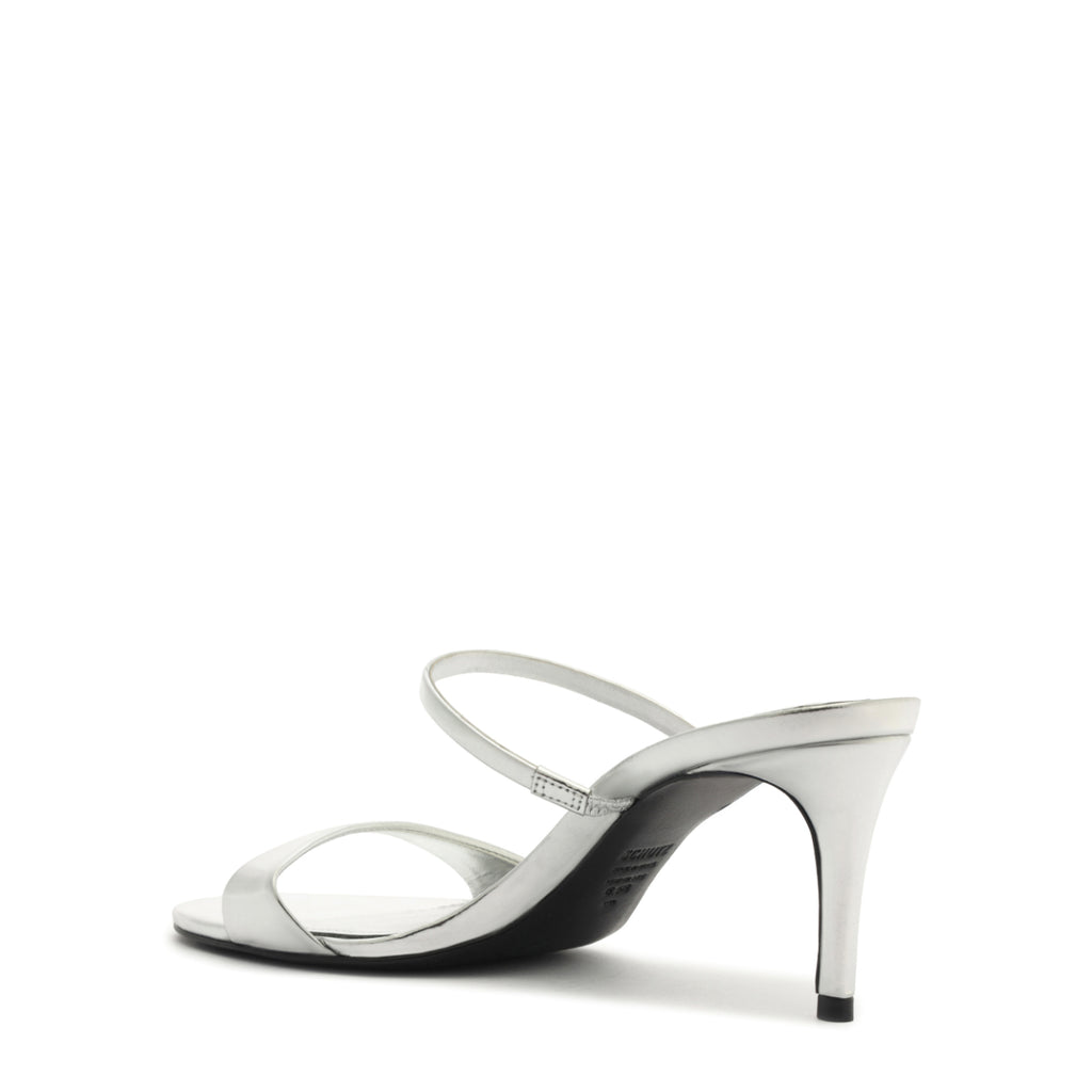 Jessica Mid Mule Metallic Sandal in Prata
