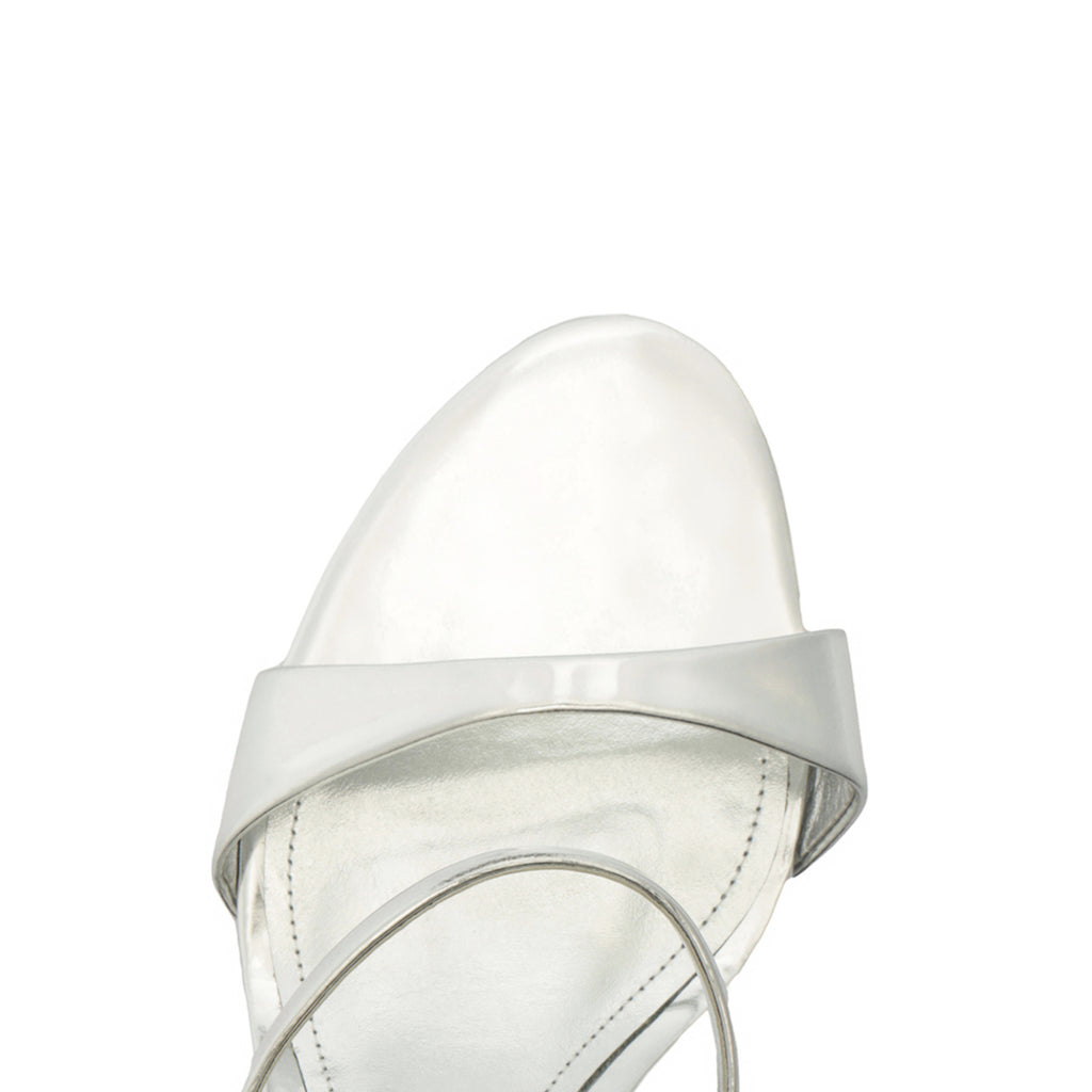 Jessica Mid Mule Metallic Sandal in Prata
