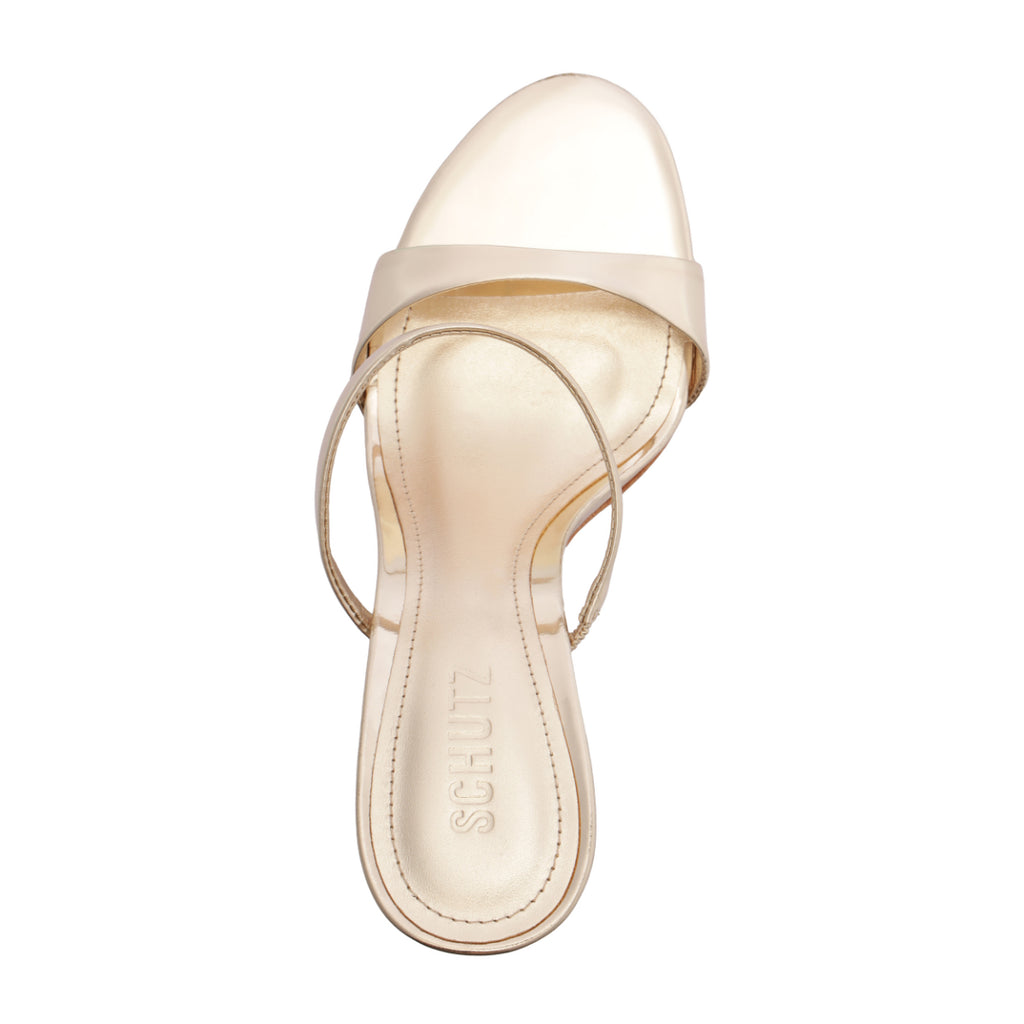 Jessica Mule Metallic Sandal in Platina