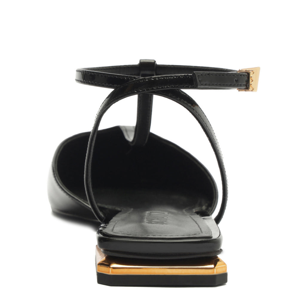 Allure T Patent Flat in Black