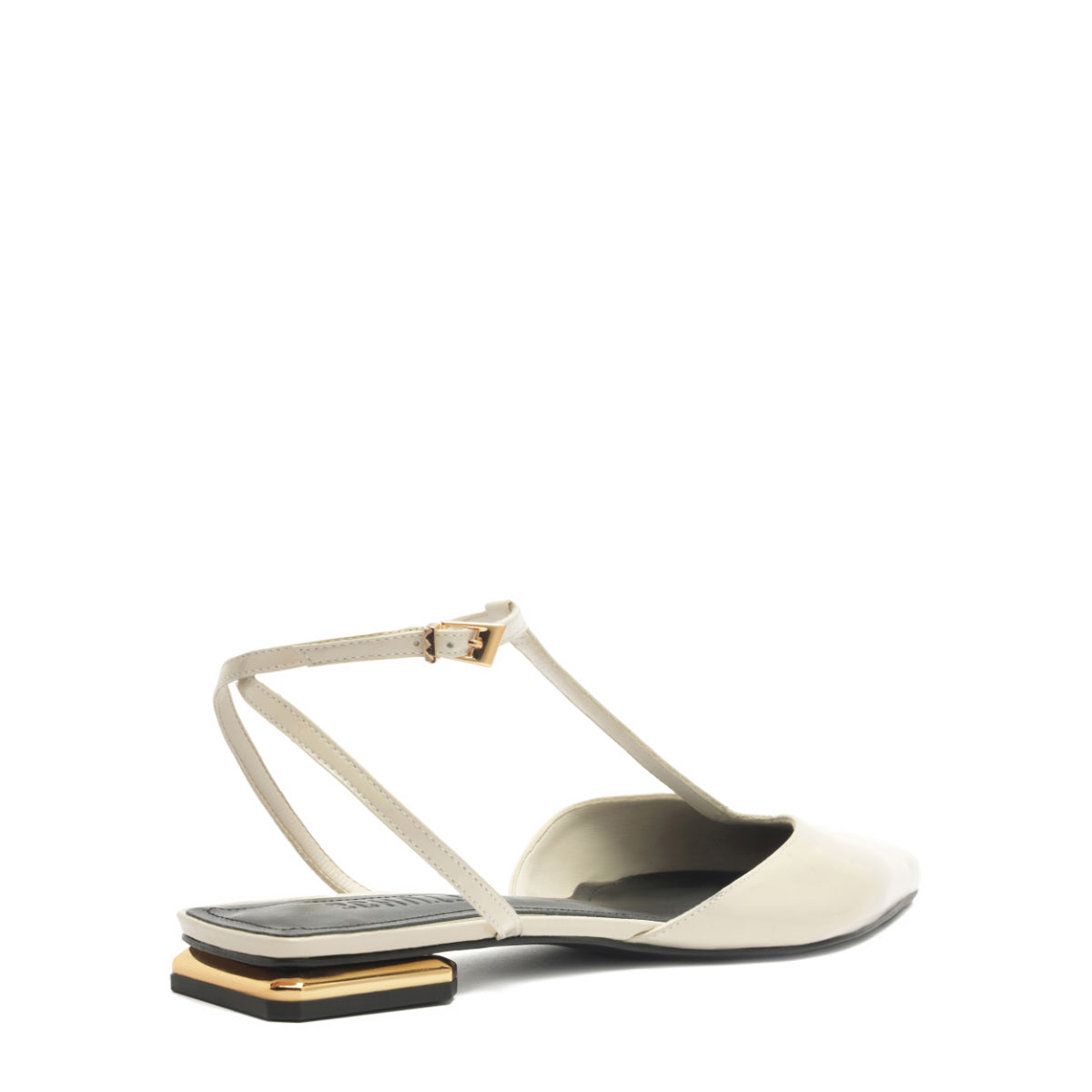 Allure T Patent Flat in Sugar White