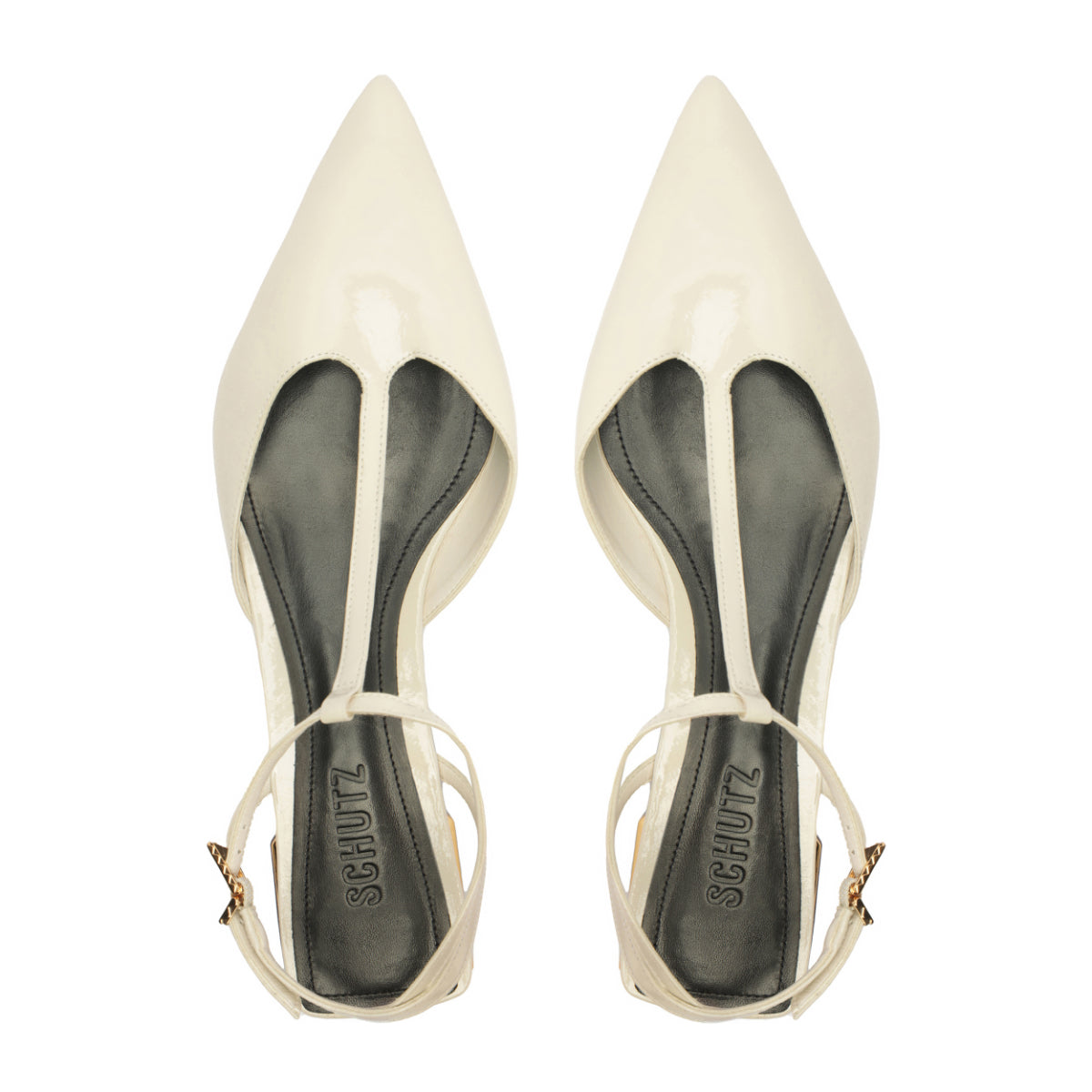 Allure T Patent Flat in Sugar White