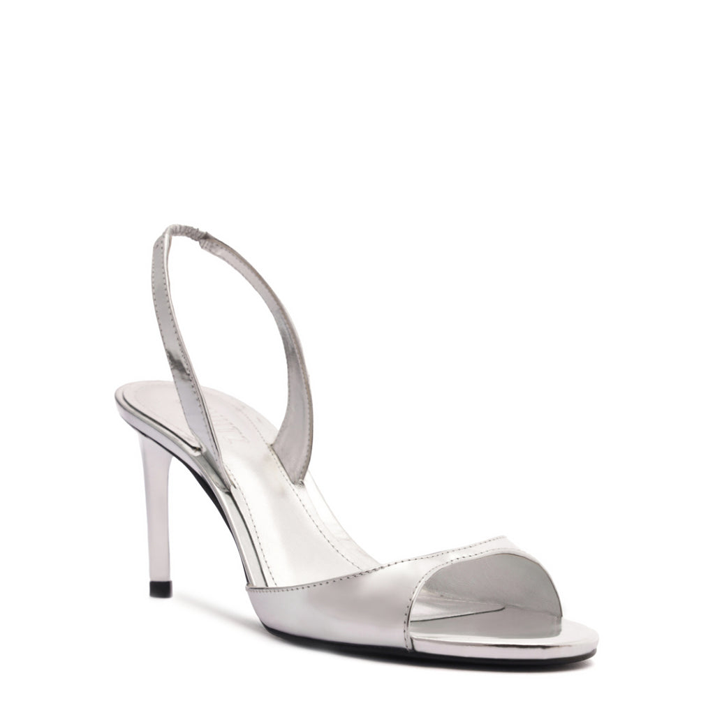 Scarlett Sling Mid Metallic Sandal in Prata