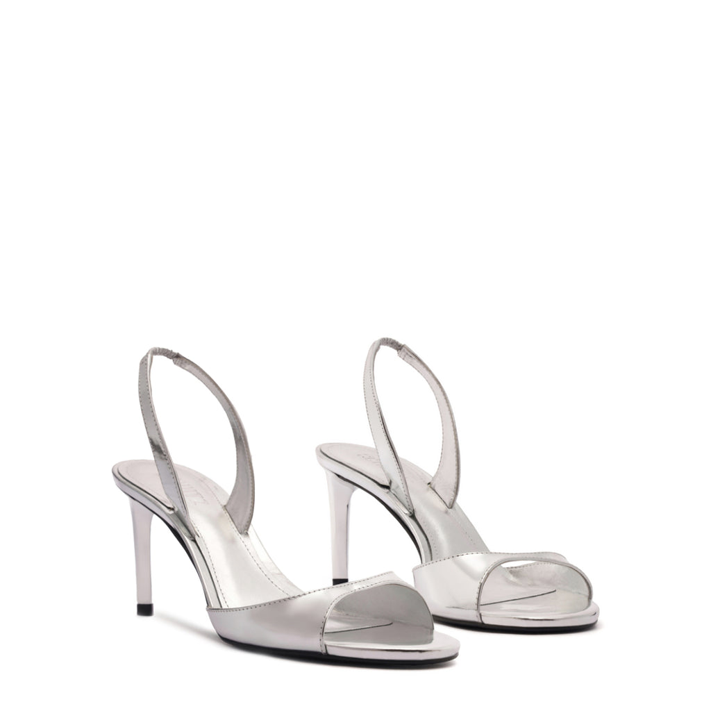 Scarlett Sling Mid Metallic Sandal in Prata