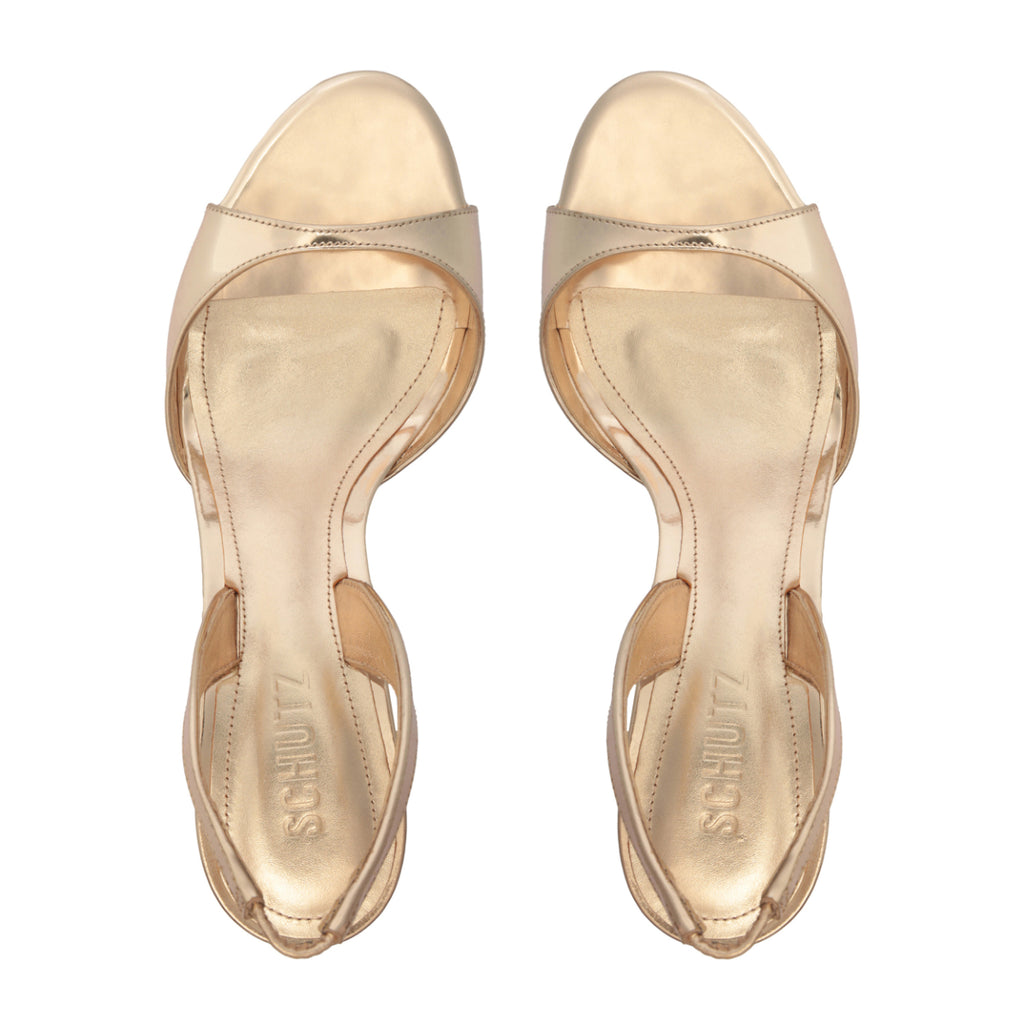 Scarlett Sling Mid Metallic Sandal in Platina