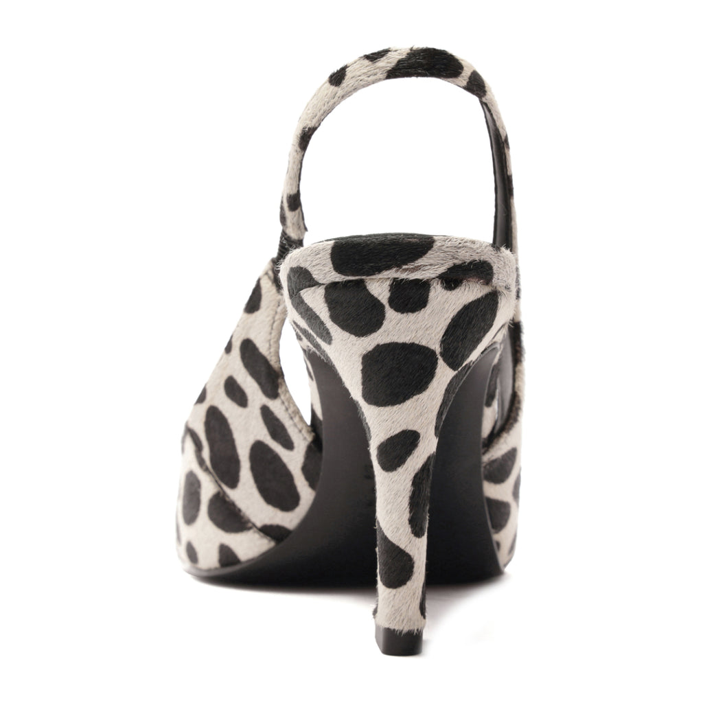 Lexi Sling Wild Hair Calf Pump in White/Black