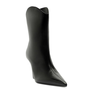 Maryann Curve Leather Bootie in Black