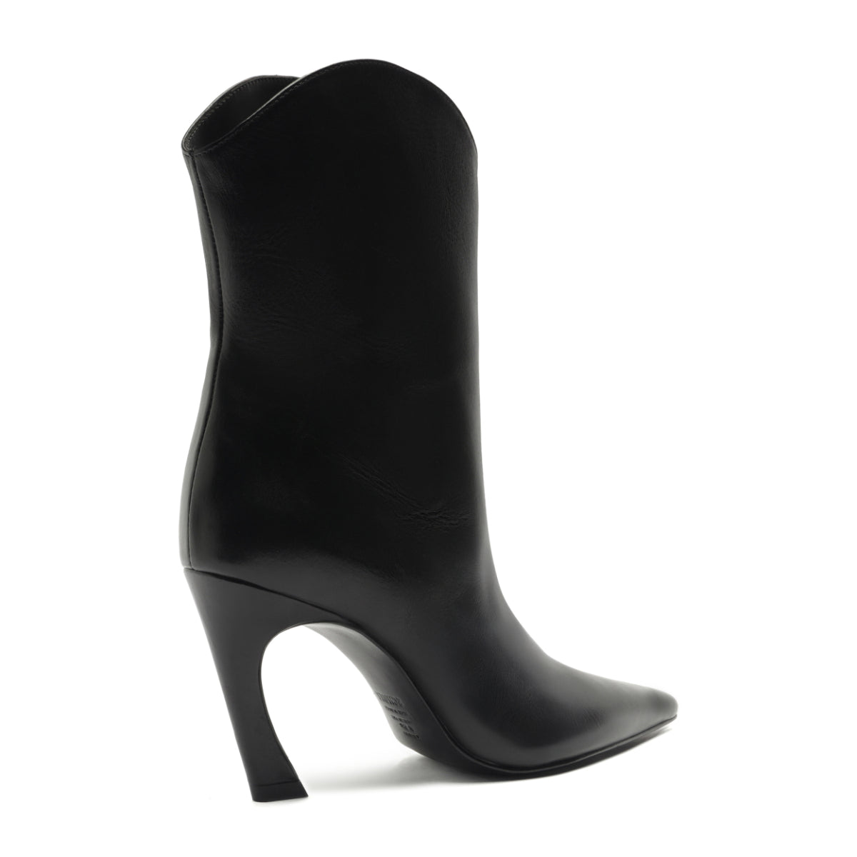 Maryann Curve Leather Bootie in Black