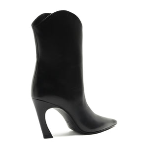 Maryann Curve Leather Bootie in Black