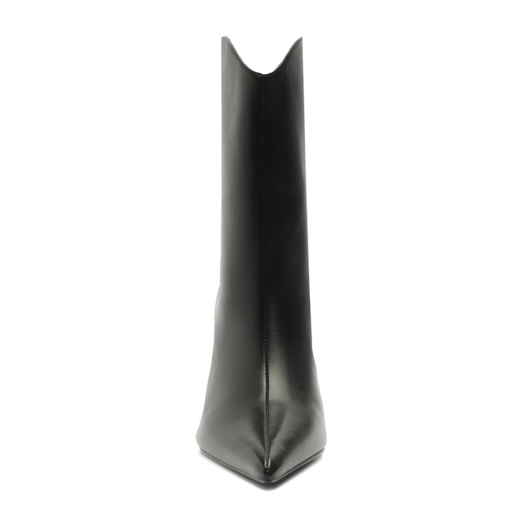 Maryann Curve Leather Bootie in Black