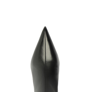 Maryann Curve Leather Bootie in Black