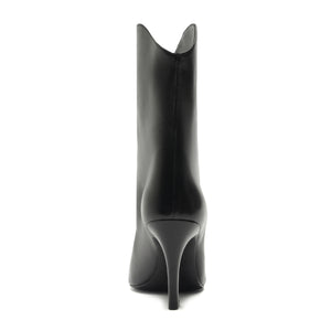 Maryann Curve Leather Bootie in Black