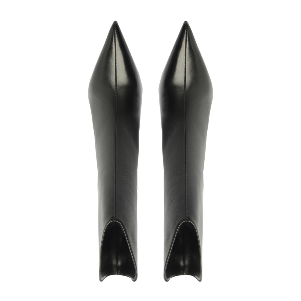 Maryann Curve Leather Bootie in Black