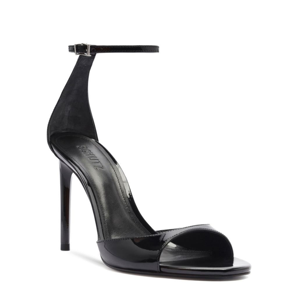 Scarlett Patent Leather Sandal in Black