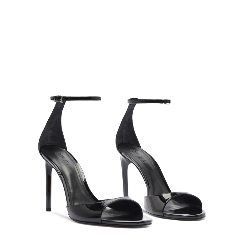 Scarlett Patent Leather Sandal in Black