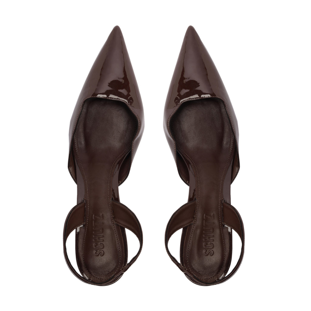 Paola Mid Patent Pump in Root Brown