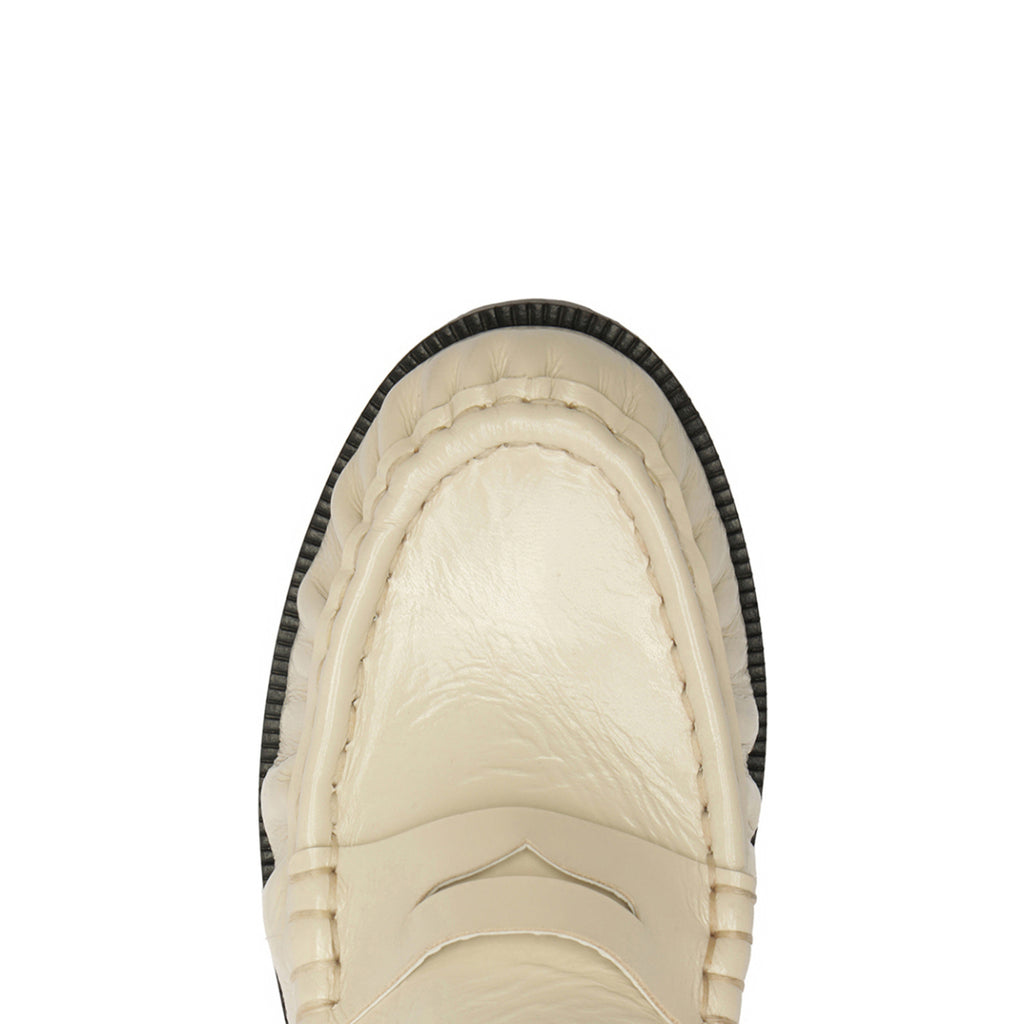 Tyche Patent Flat in Sugar White