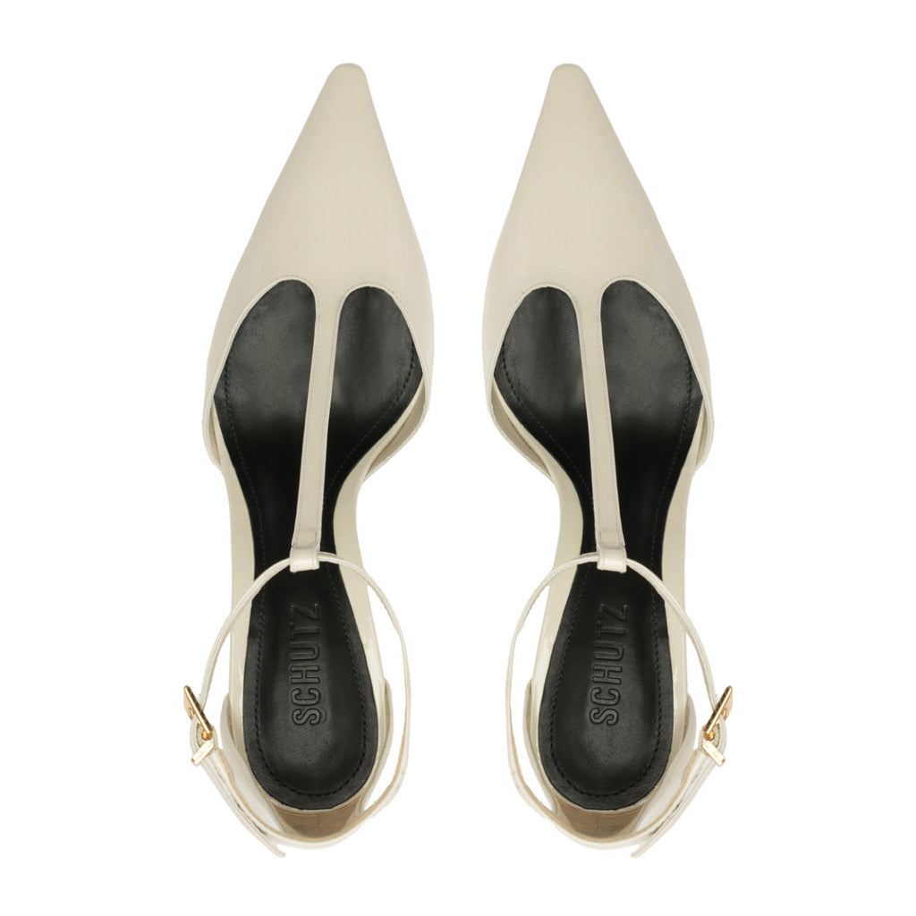Allure T Patent Pump in Sugar White