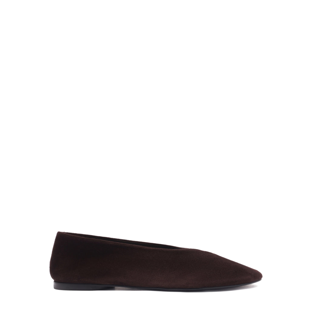 Courtney Suede Flat in Seal Brown