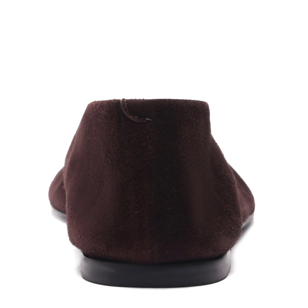 Courtney Suede Flat in Seal Brown