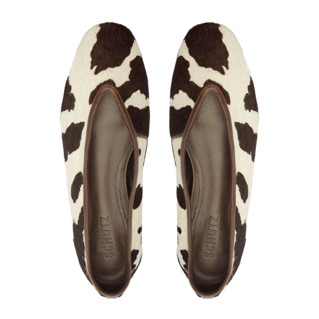 Courtney Hair Calf Flat in Multibrown/Seal Brown