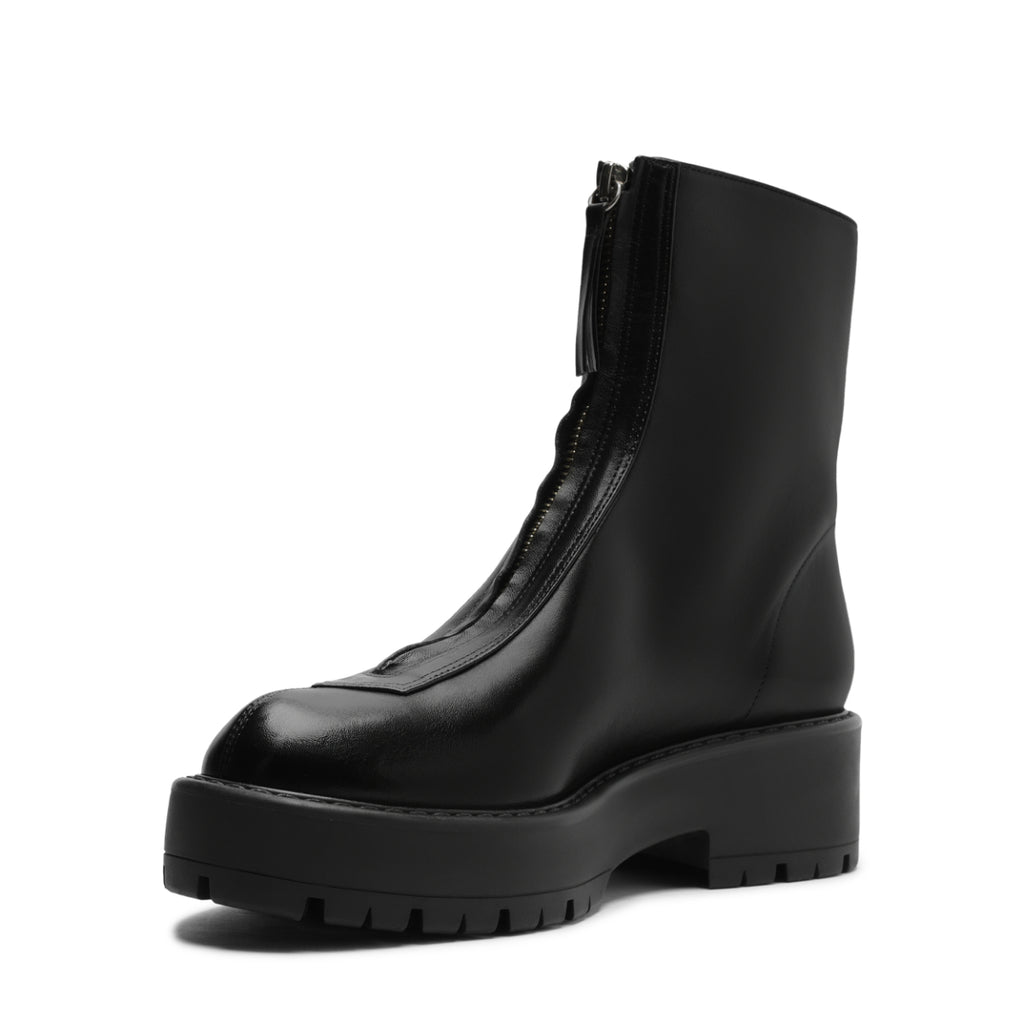 Farrah Leather Bootie in Black
