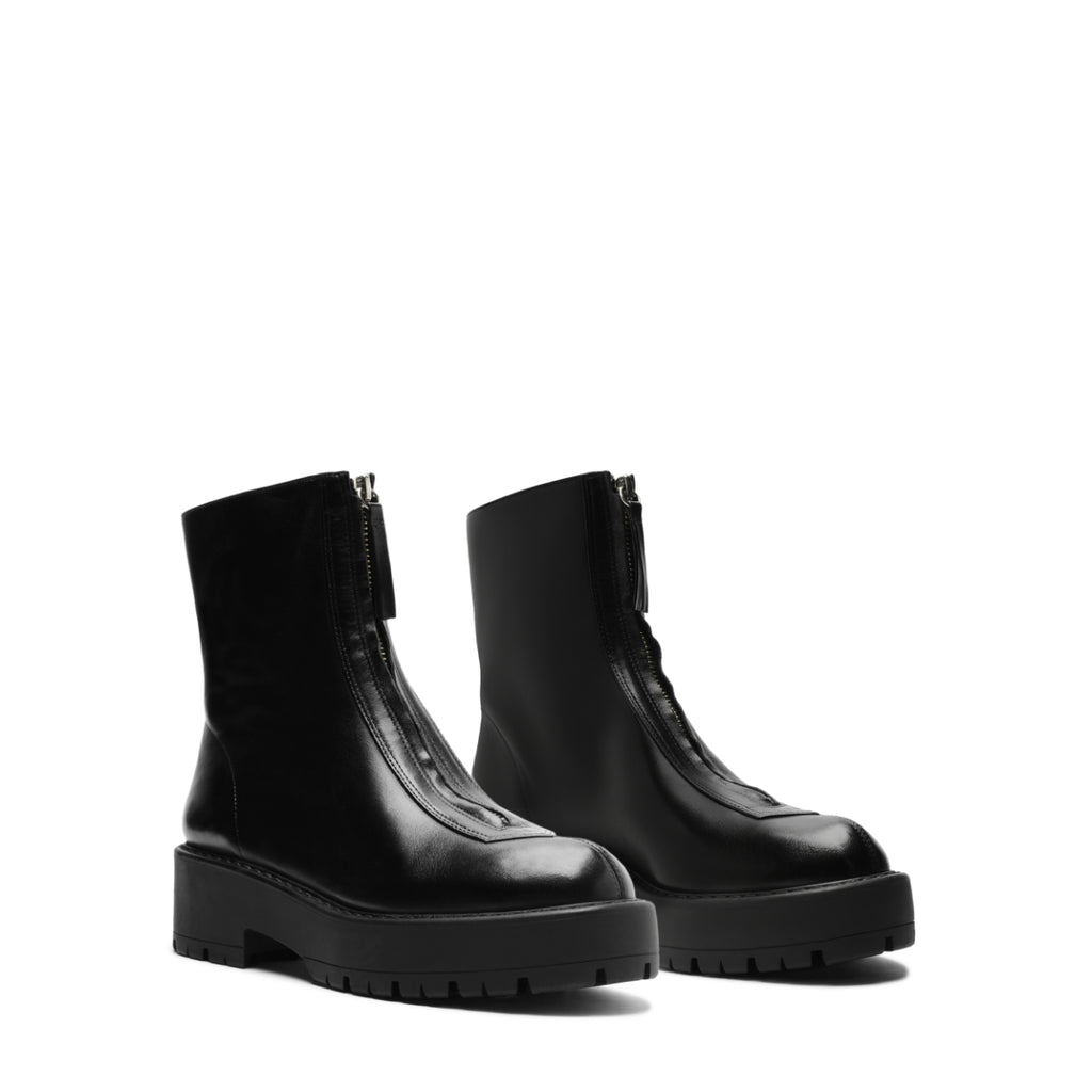 Farrah Leather Bootie in Black