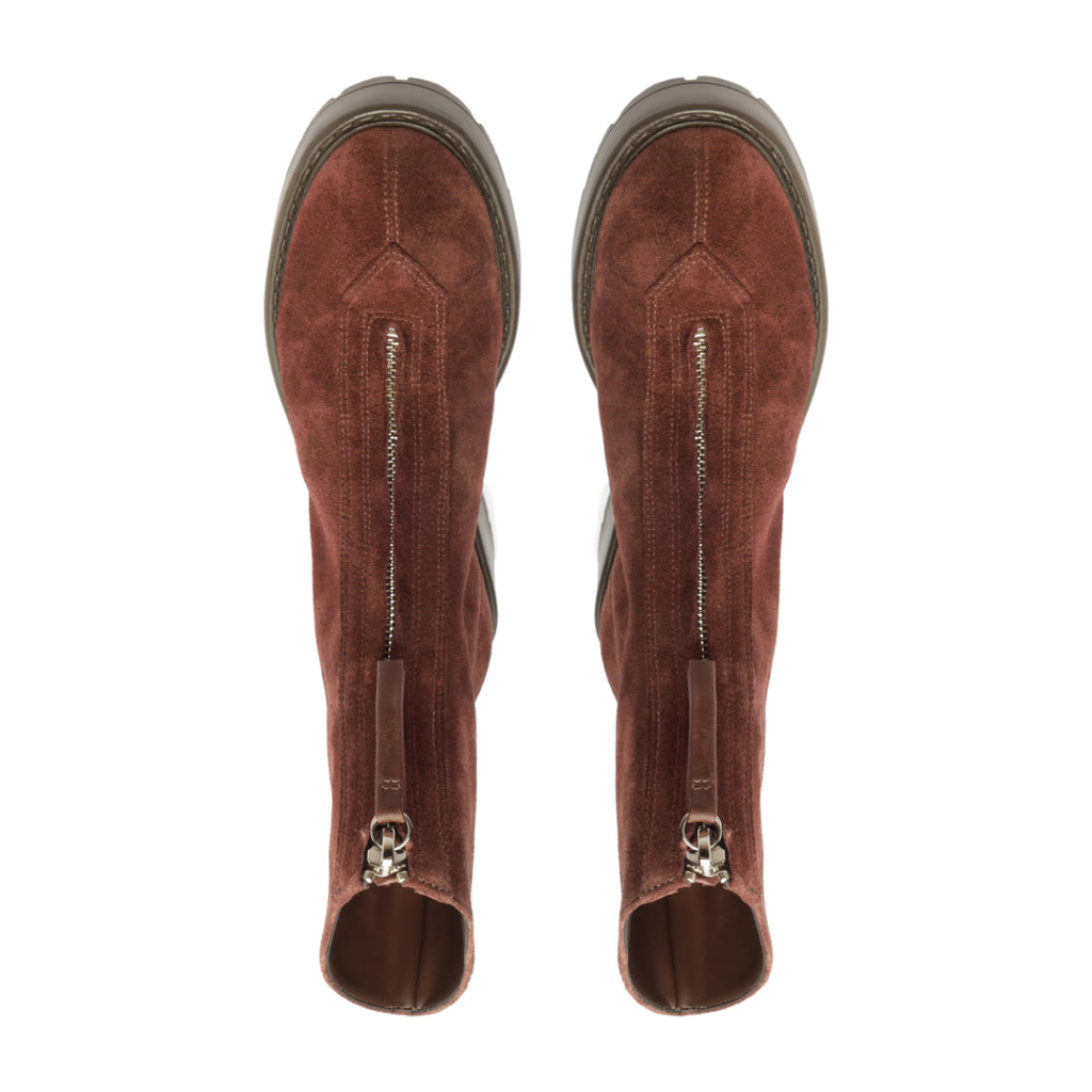 Farrah Leather Bootie in Root Brown