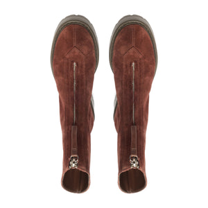 Farrah Leather Bootie in Root Brown
