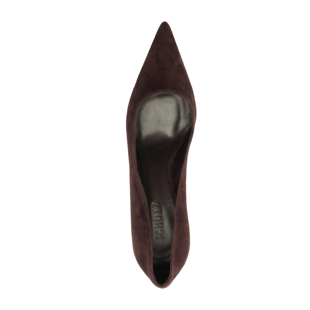 Eleanor Suede Pump in Coffee Bean