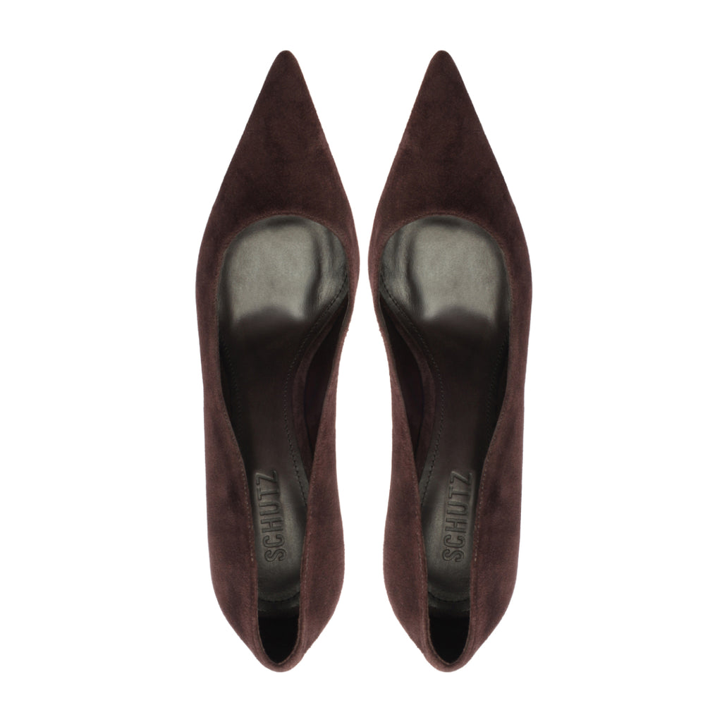 Eleanor Suede Pump in Coffee Bean