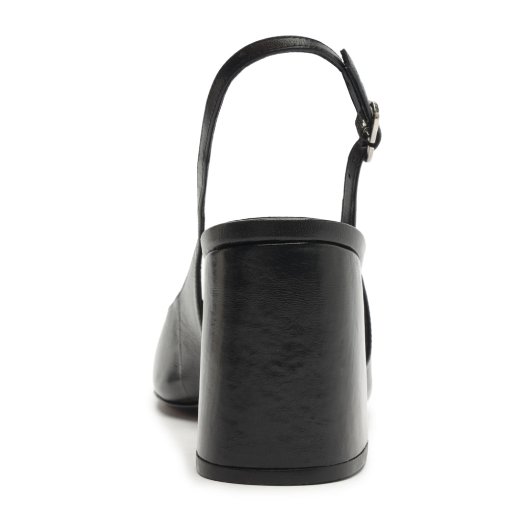 Leia Block Leather Pump in Black