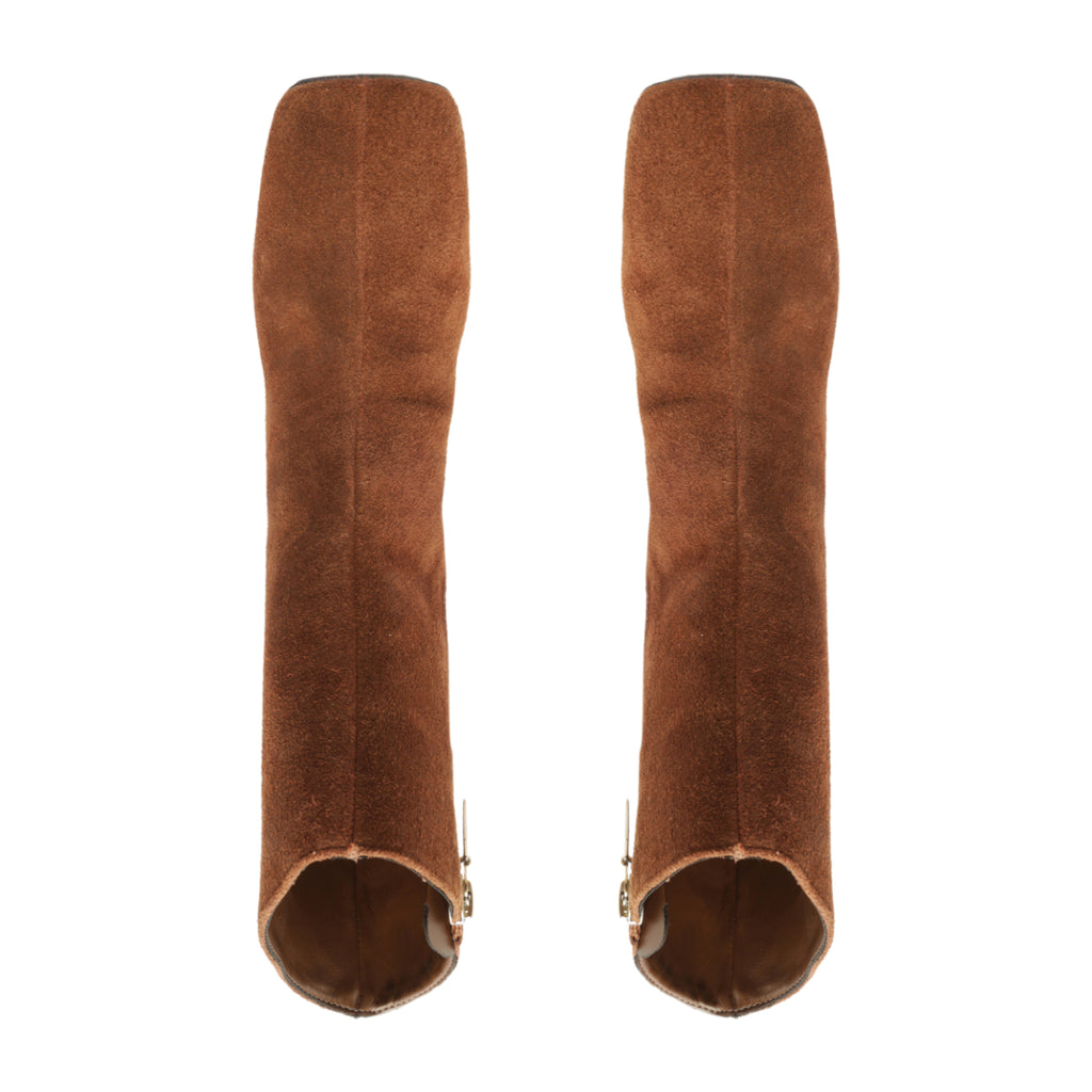 Leia Suede Bootie in Pecan Brown