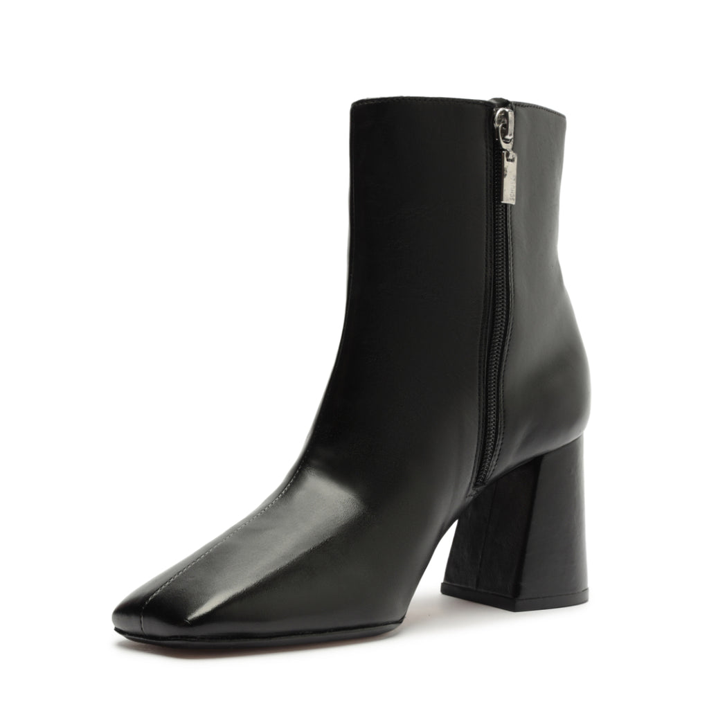 Leia Leather Bootie in Black