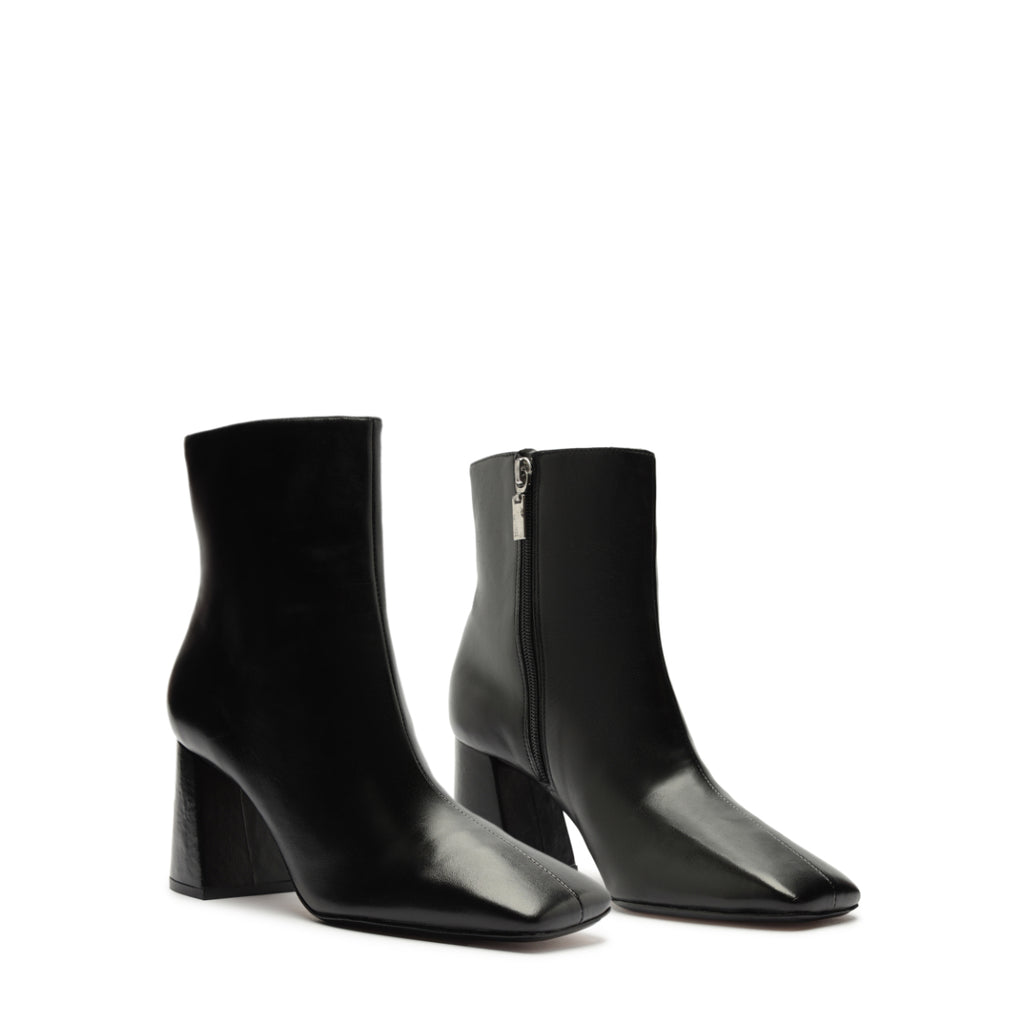 Leia Leather Bootie in Black