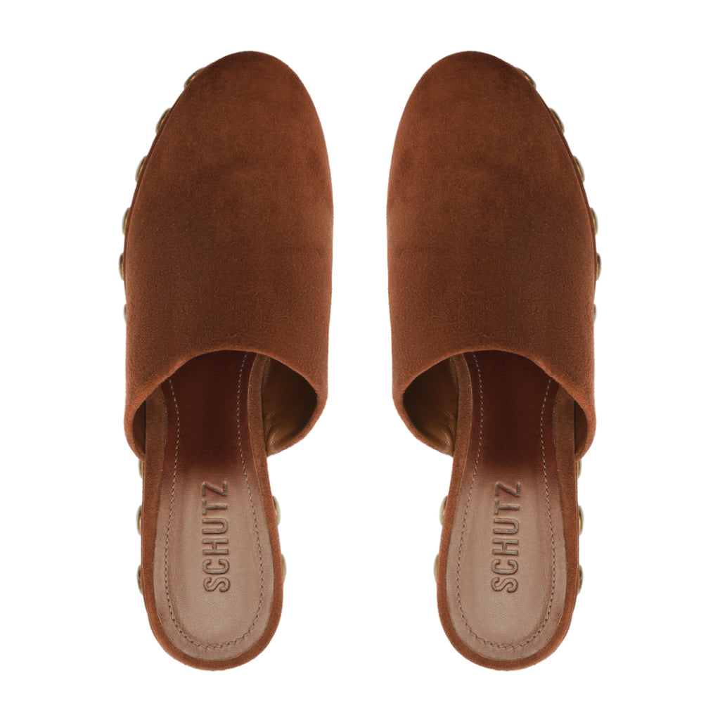Sierra Studs Suede Pump in Root Brown