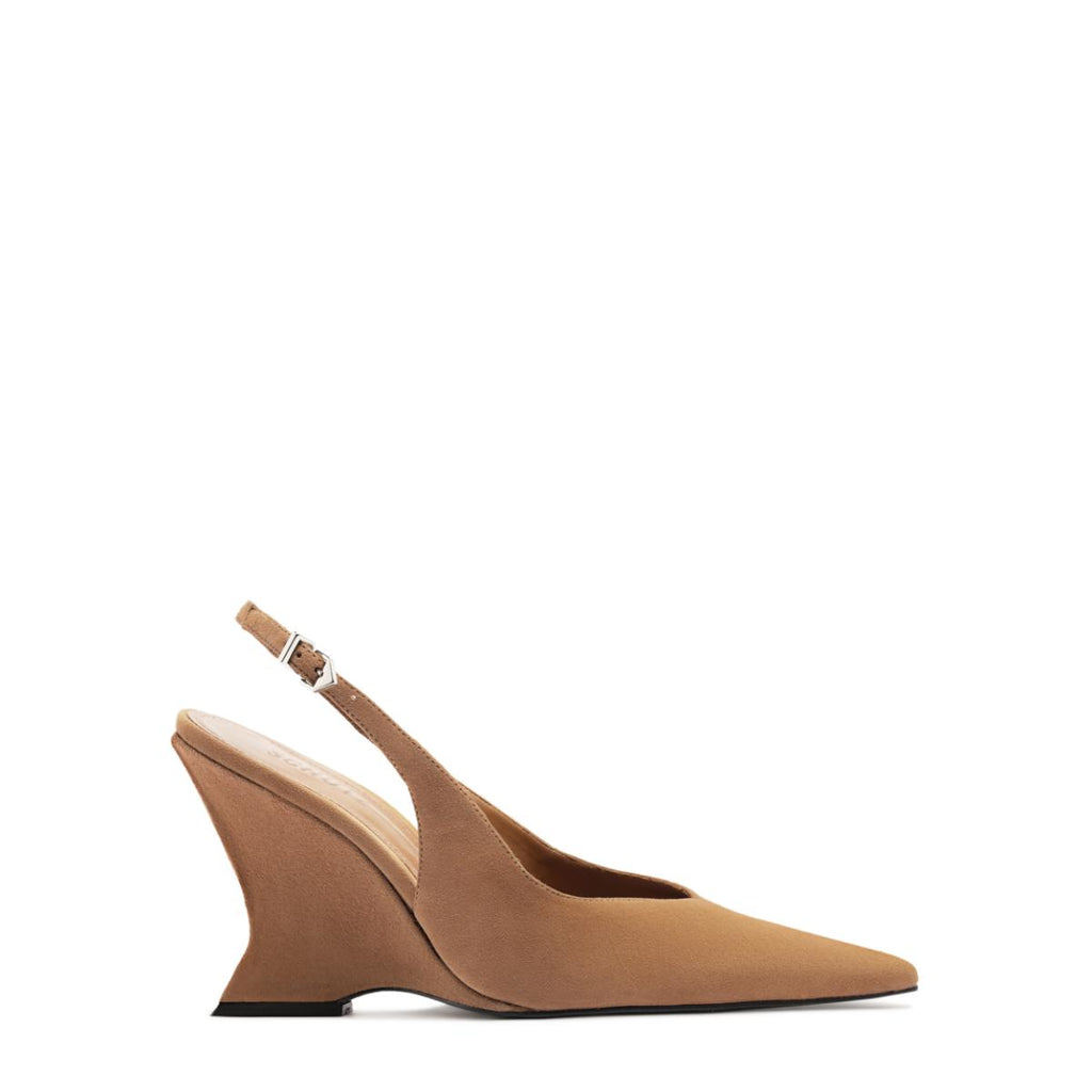 Siena Buckle Suede Pump in Wood