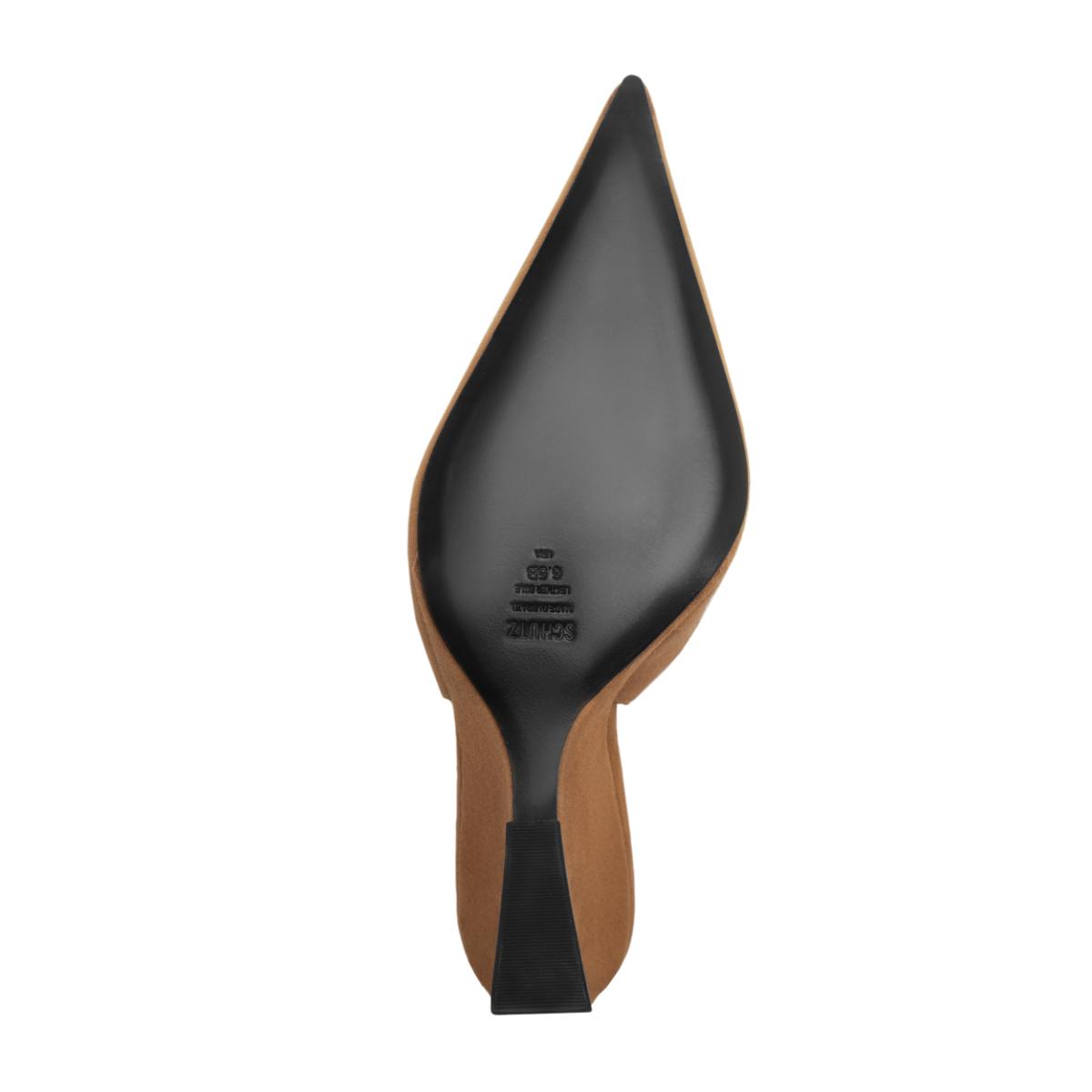 Siena Buckle Suede Pump in Wood