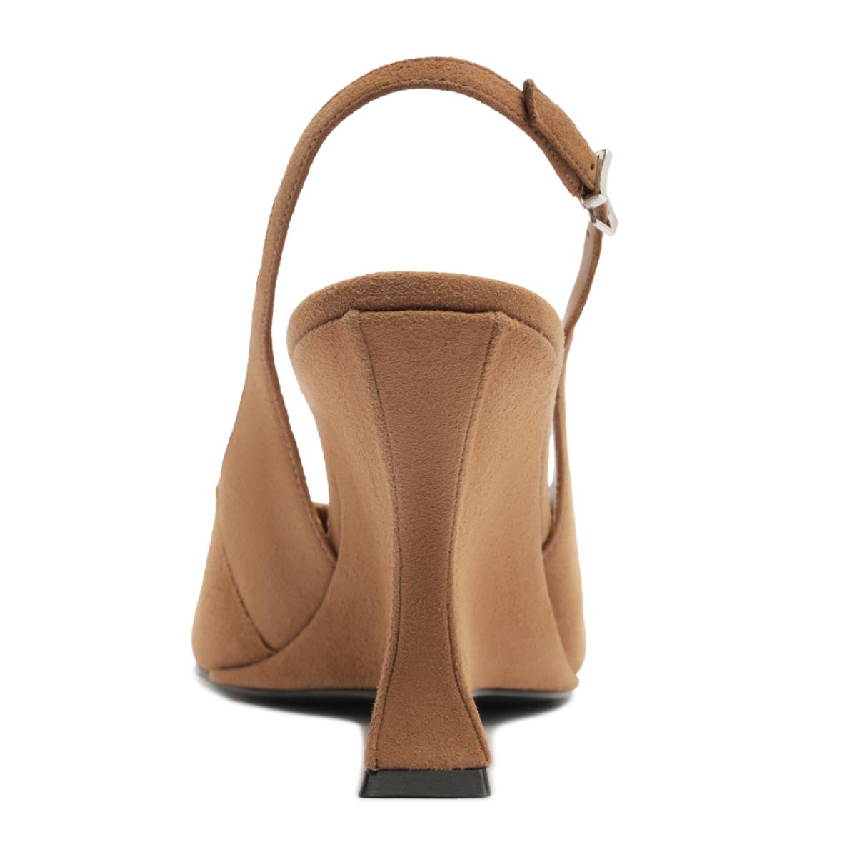 Siena Buckle Suede Pump in Wood