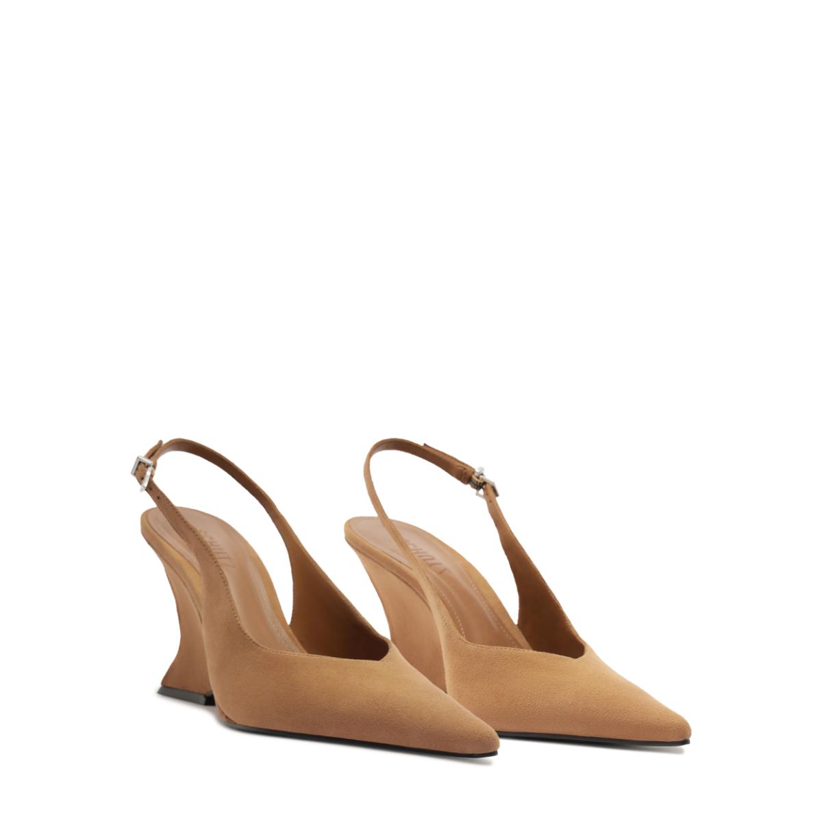 Siena Buckle Suede Pump in Wood