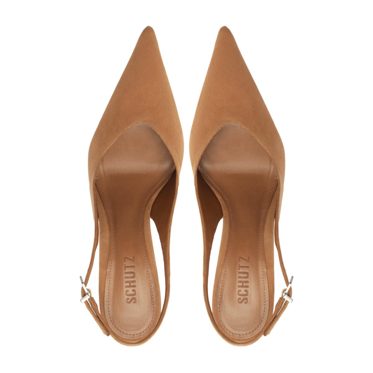 Siena Buckle Suede Pump in Wood