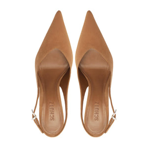 Siena Buckle Suede Pump in Wood