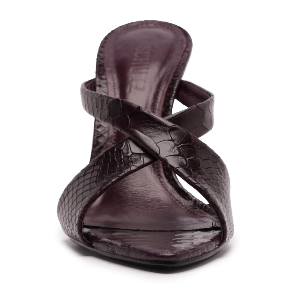 Glenda Leather Sandal in Dark Plum