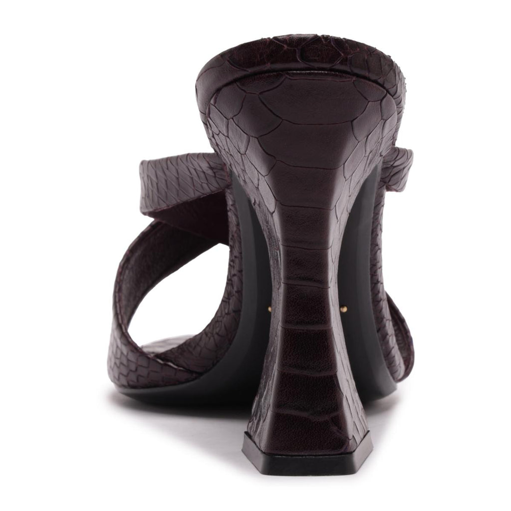 Glenda Leather Sandal in Dark Plum