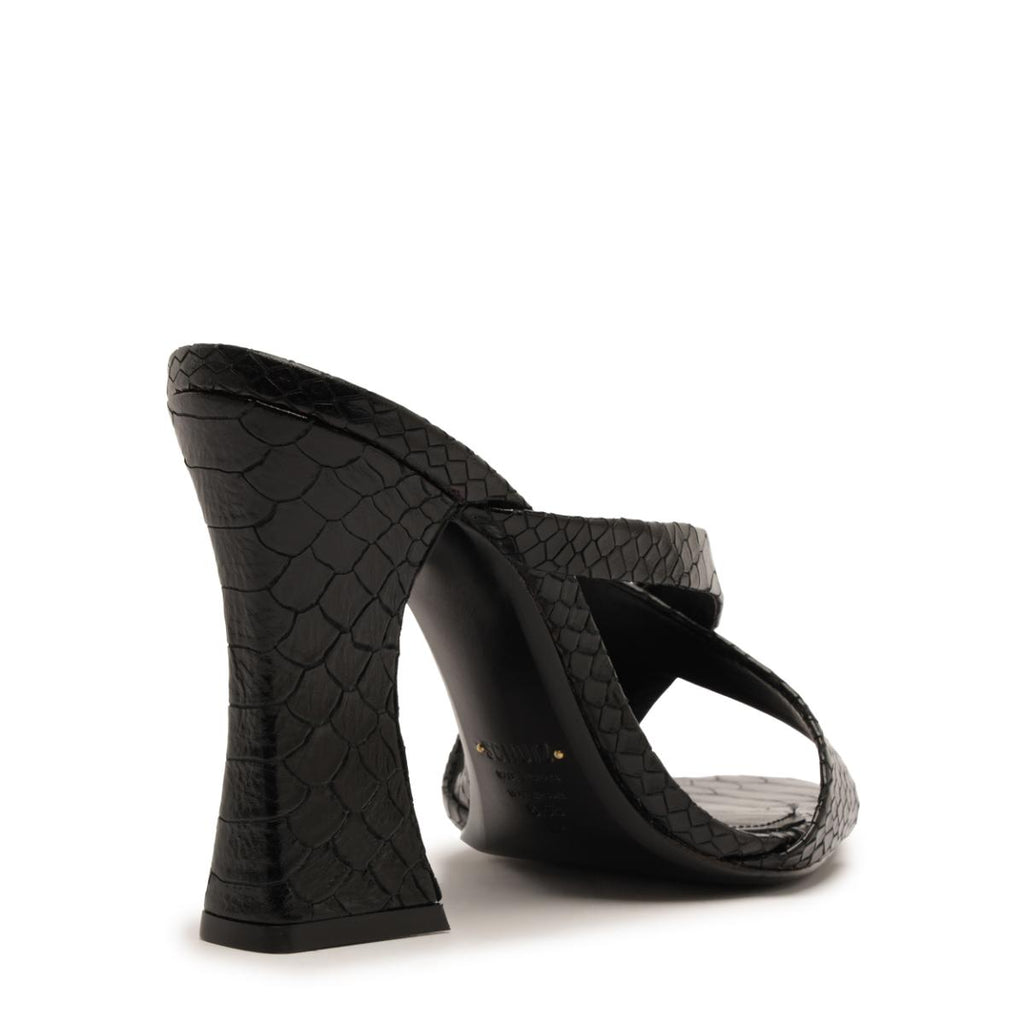 Glenda Leather Sandal in Black